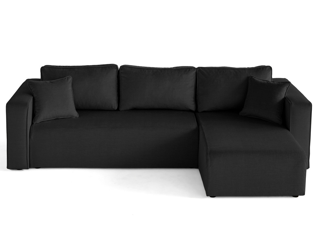 Canapé d'angle déhoussable réversible 4 places en velours Topaze