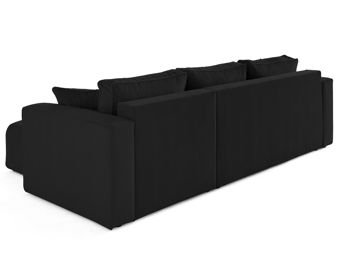 Canapé d'angle déhoussable réversible 4 places en velours côtelé Topaze