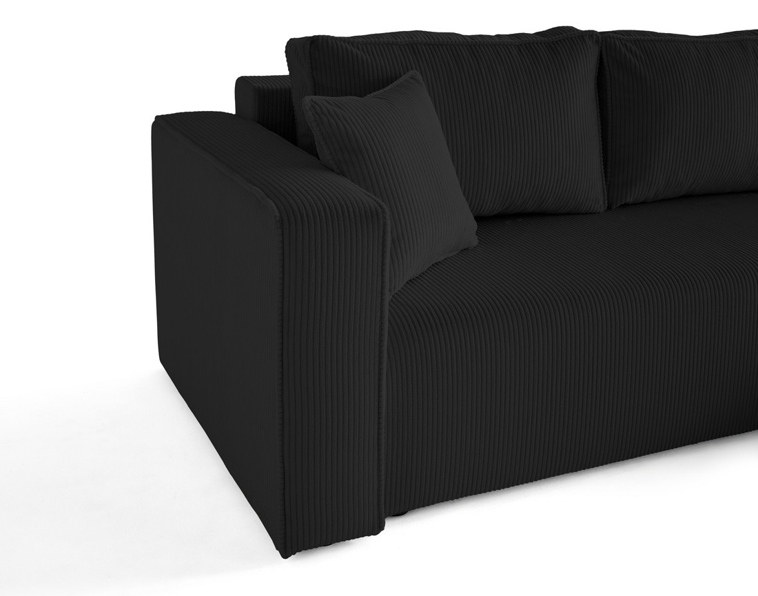 Canapé d'angle déhoussable réversible 4 places en velours côtelé Topaze