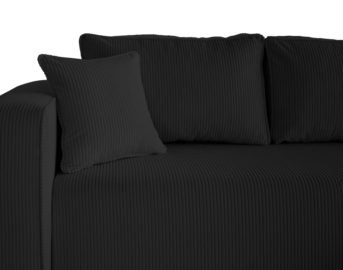 Canapé d'angle déhoussable réversible 4 places en velours côtelé Topaze