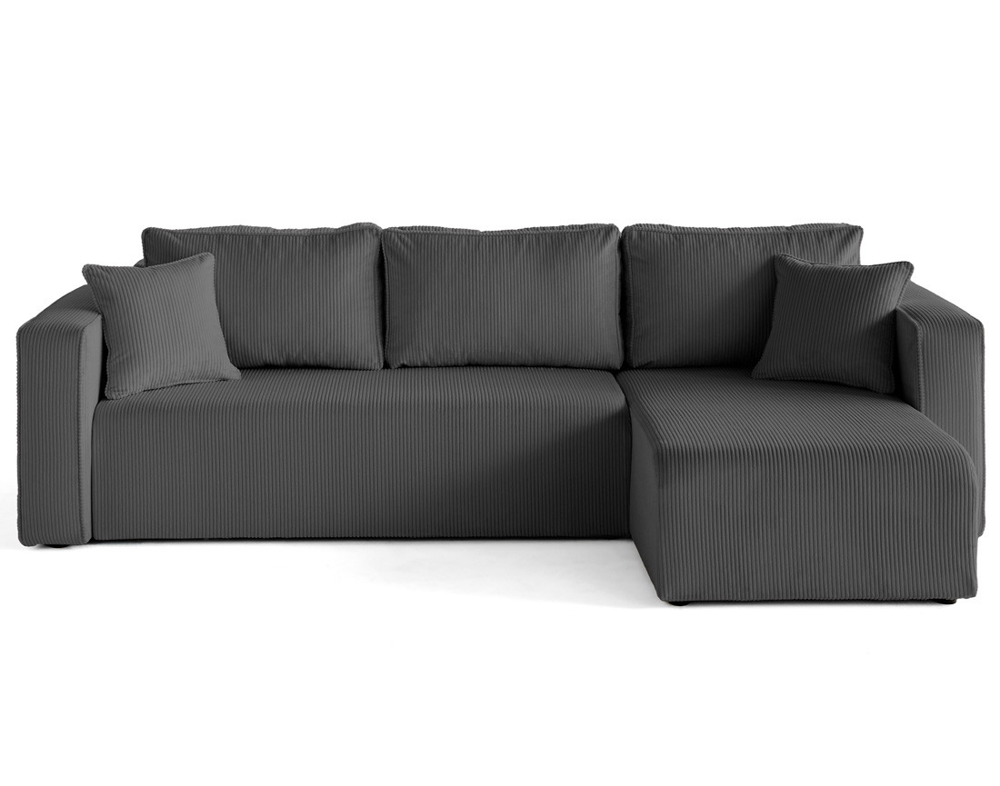 Housse en velours côtelé pour canapé d'angle réversible 4 places Topaze