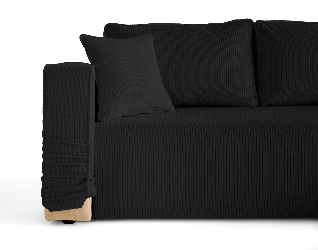 Housse en velours côtelé pour canapé d'angle réversible 4 places Topaze