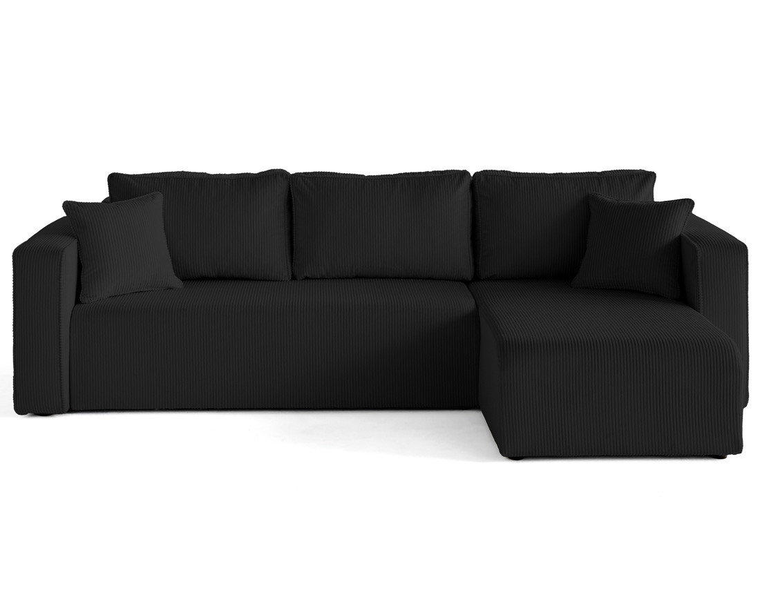 Housse en velours côtelé pour canapé d'angle réversible 4 places Topaze