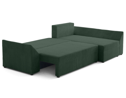 Canapé d'angle réversible 4 places convertible avec coffre en velours côtelé Mike