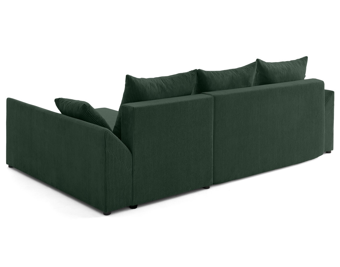 Canapé d'angle réversible 4 places convertible avec coffre en velours côtelé Mike