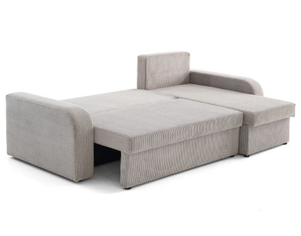 Canapé d'angle réversible convertible avec coffres 4 places en velours côtelé Valos