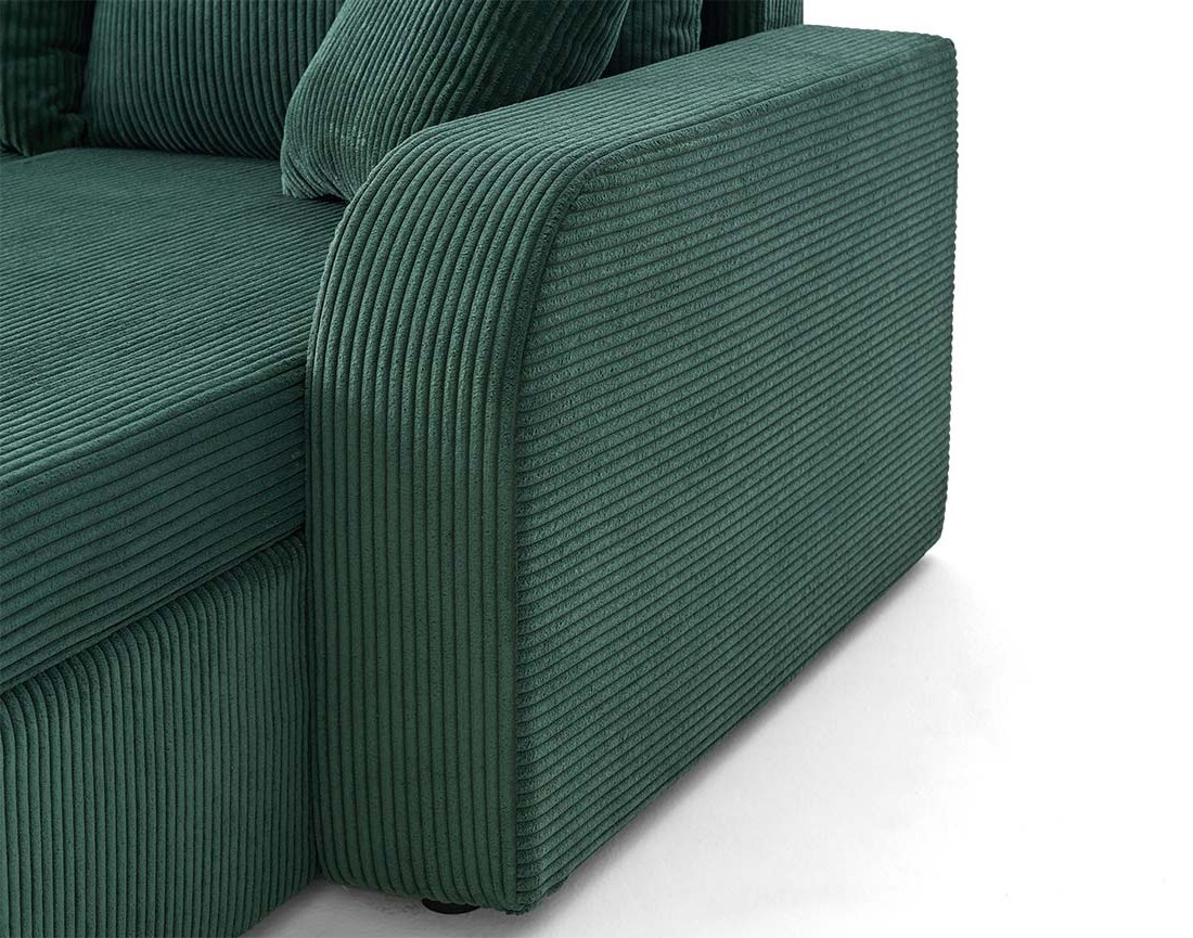 Canapé d'angle réversible convertible avec coffres 4 places en velours côtelé Valos