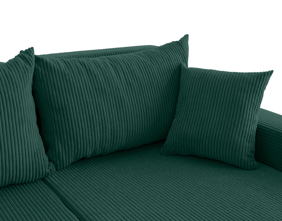 Canapé d'angle réversible convertible avec coffres 4 places en velours côtelé Valos