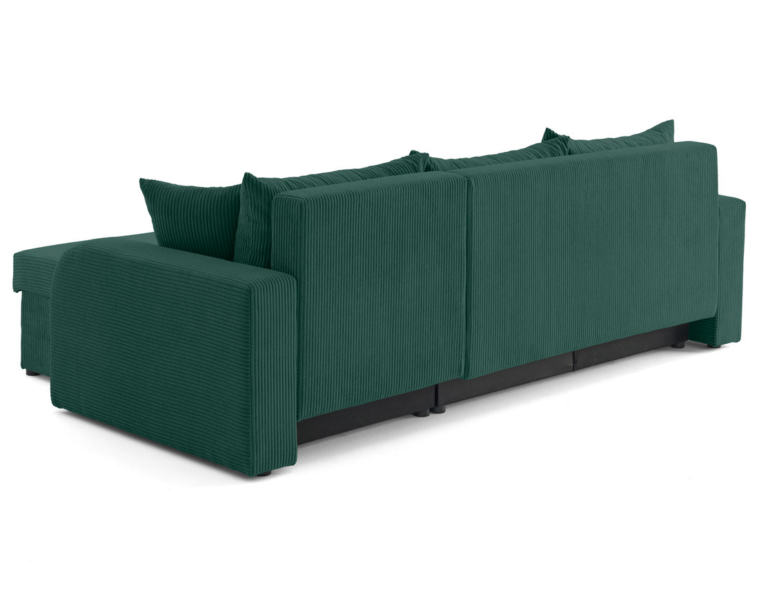 Canapé d'angle réversible convertible avec coffres 4 places en velours côtelé Valos