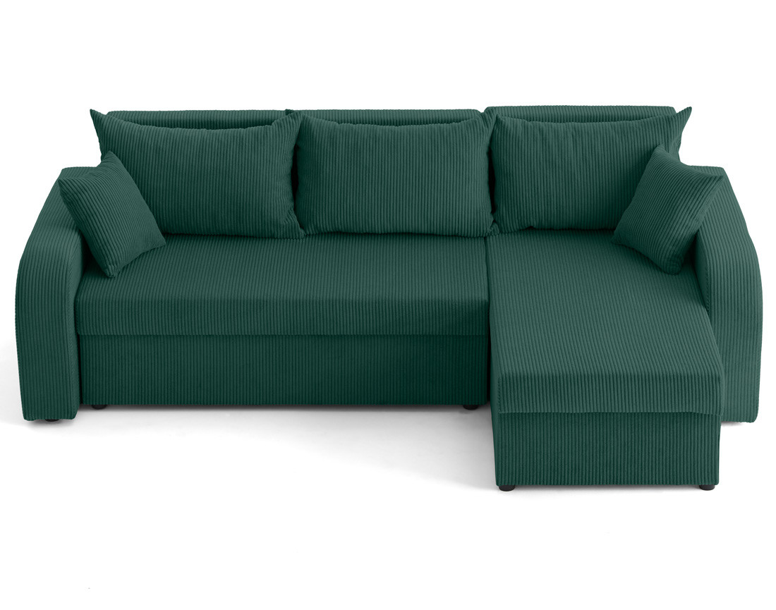 Canapé d'angle réversible convertible avec coffres 4 places en velours côtelé Valos