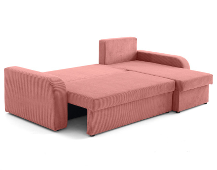 Canapé d'angle réversible convertible avec coffres 4 places en velours côtelé Valos