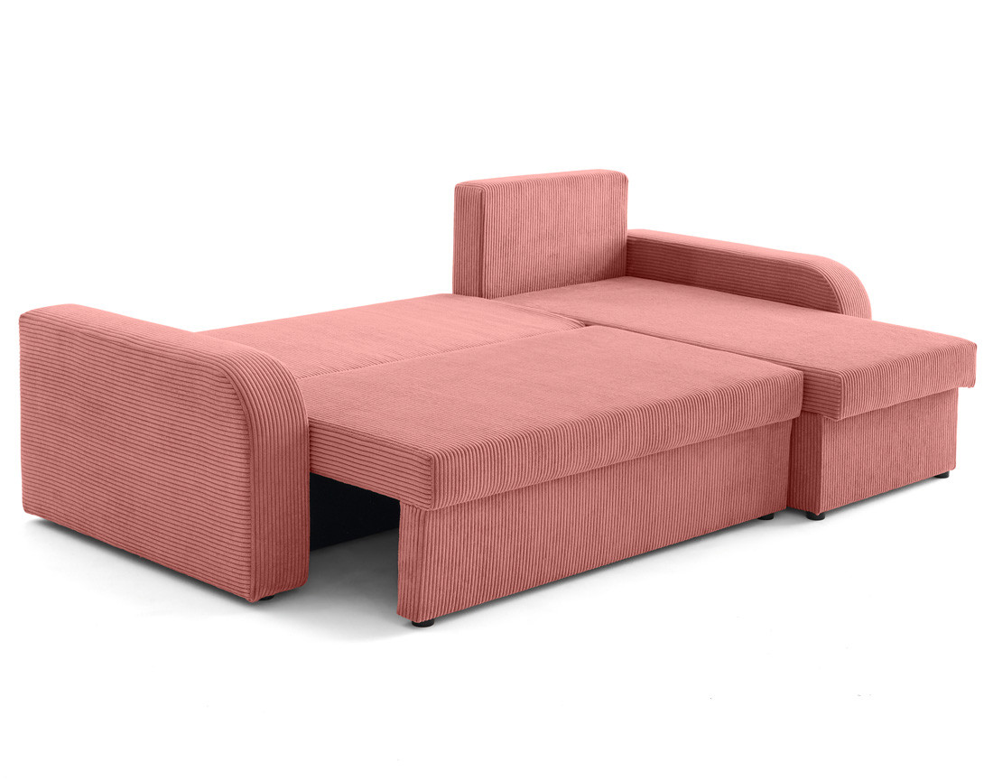 Canapé d'angle réversible convertible avec coffres 4 places en velours côtelé Valos