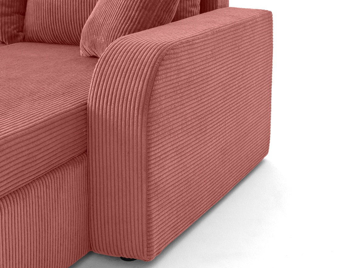 Canapé d'angle réversible convertible avec coffres 4 places en velours côtelé Valos