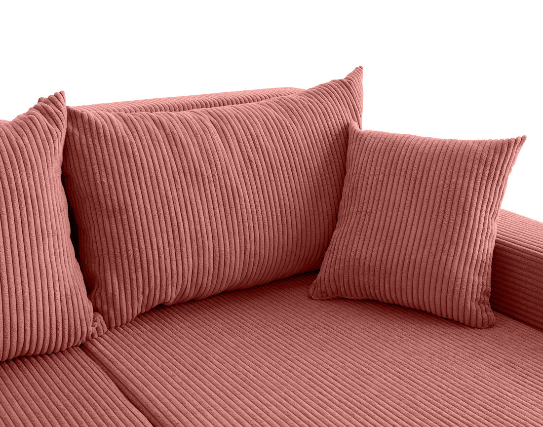 Canapé d'angle réversible convertible avec coffres 4 places en velours côtelé Valos