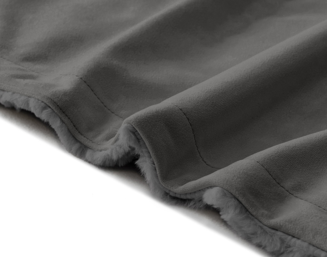 Plaid 100x140 cm en fausse fourrure côtelé et velours Arezzo