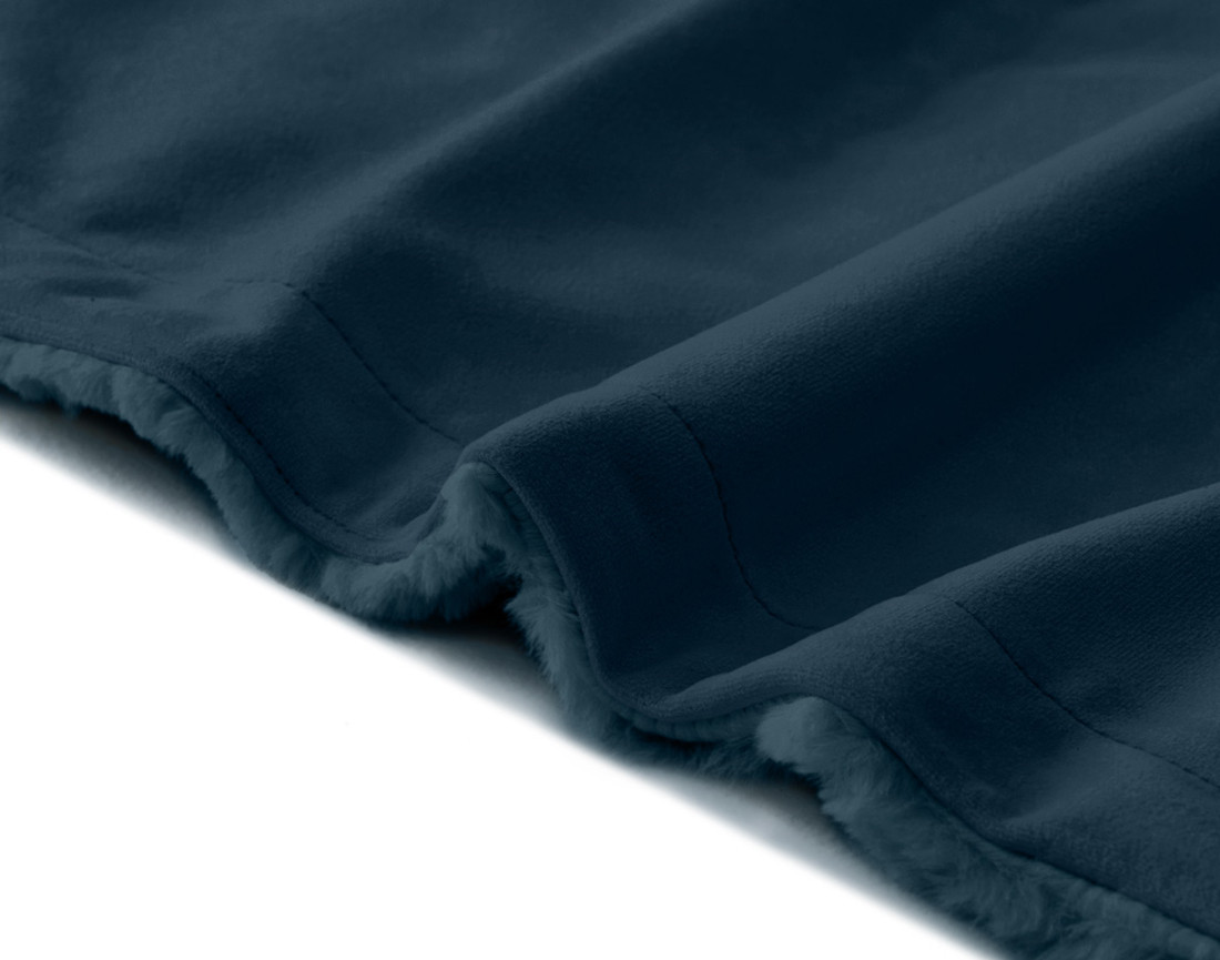 Plaid 100x140 cm en fausse fourrure côtelé et velours Arezzo