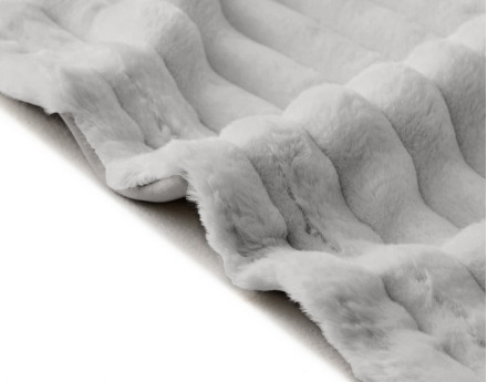 Plaid 100x140 cm en fausse fourrure côtelé et velours Arezzo