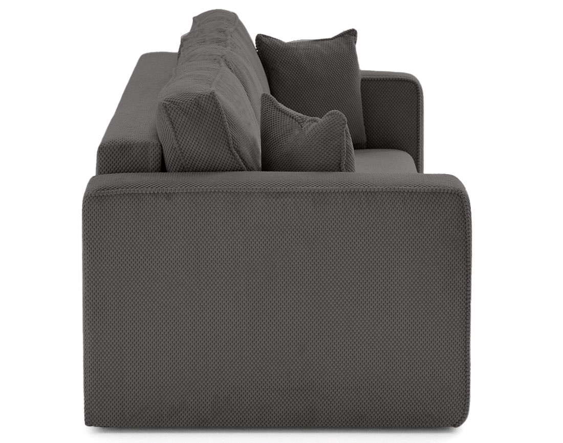 Canapé droit 3 places convertible avec coffre en velours texturé Topaze