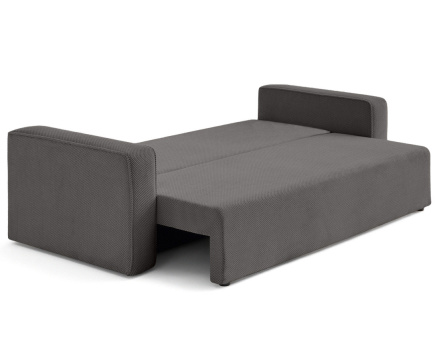 Canapé droit 3 places convertible avec coffre en velours texturé Topaze