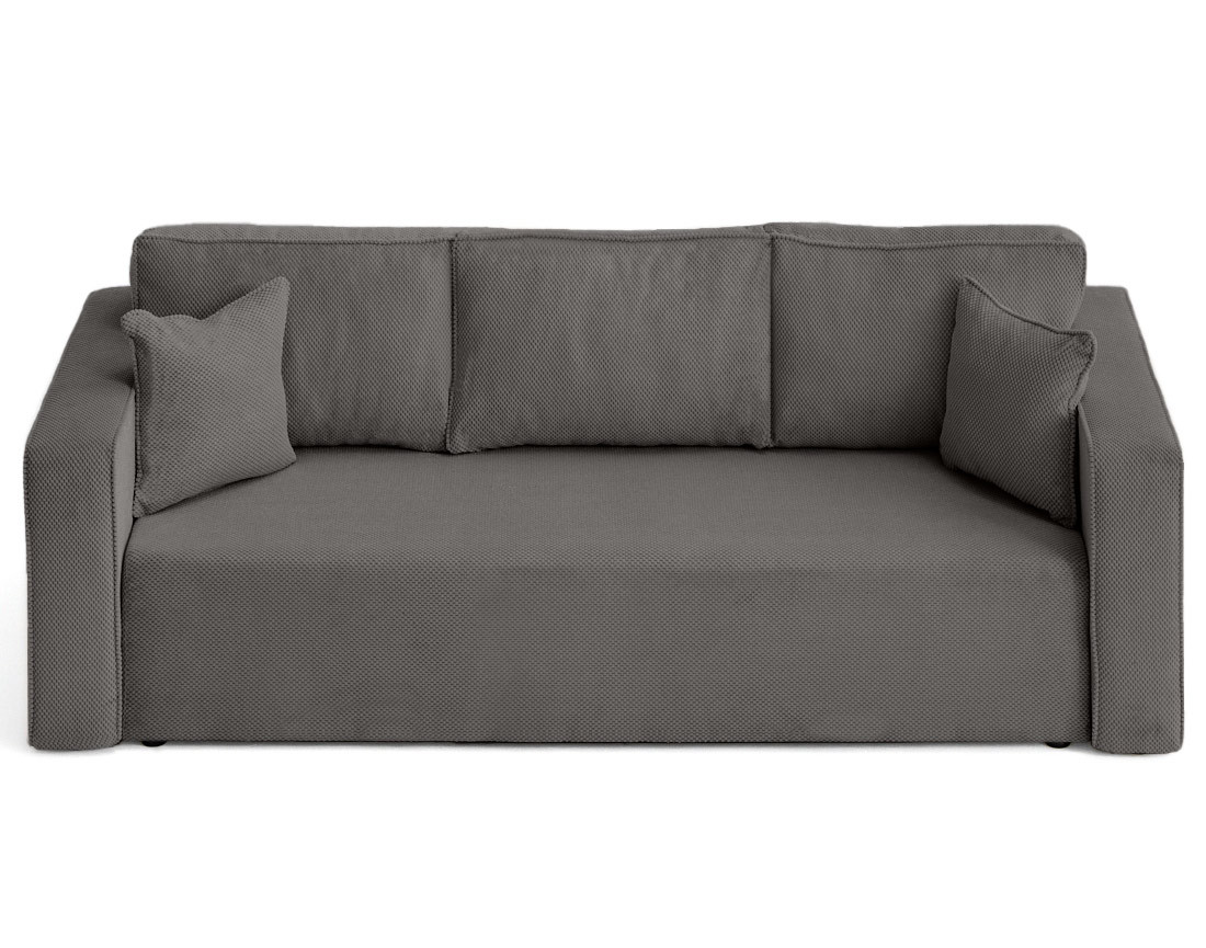 Canapé droit 3 places convertible avec coffre en velours texturé Topaze