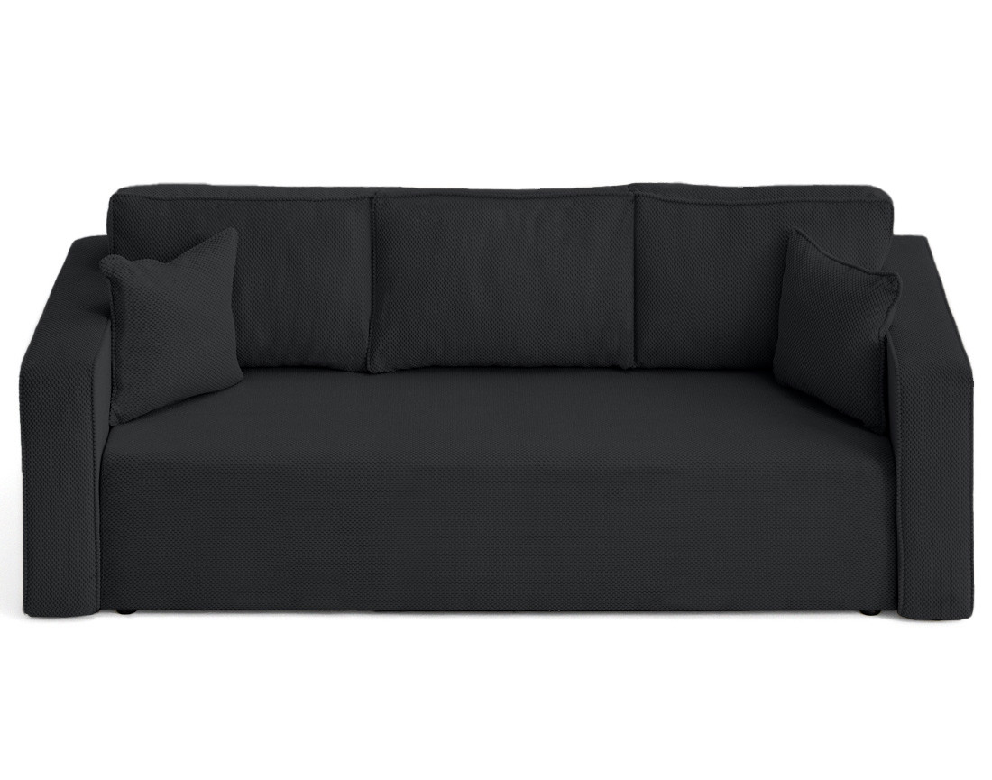 Canapé droit 3 places convertible avec coffre en velours texturé Topaze