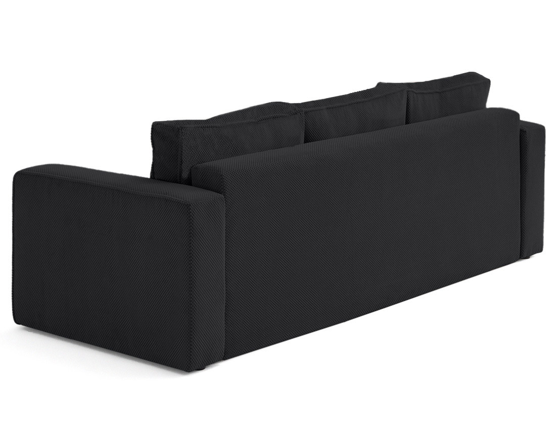 Canapé droit 3 places convertible avec coffre en velours texturé Topaze