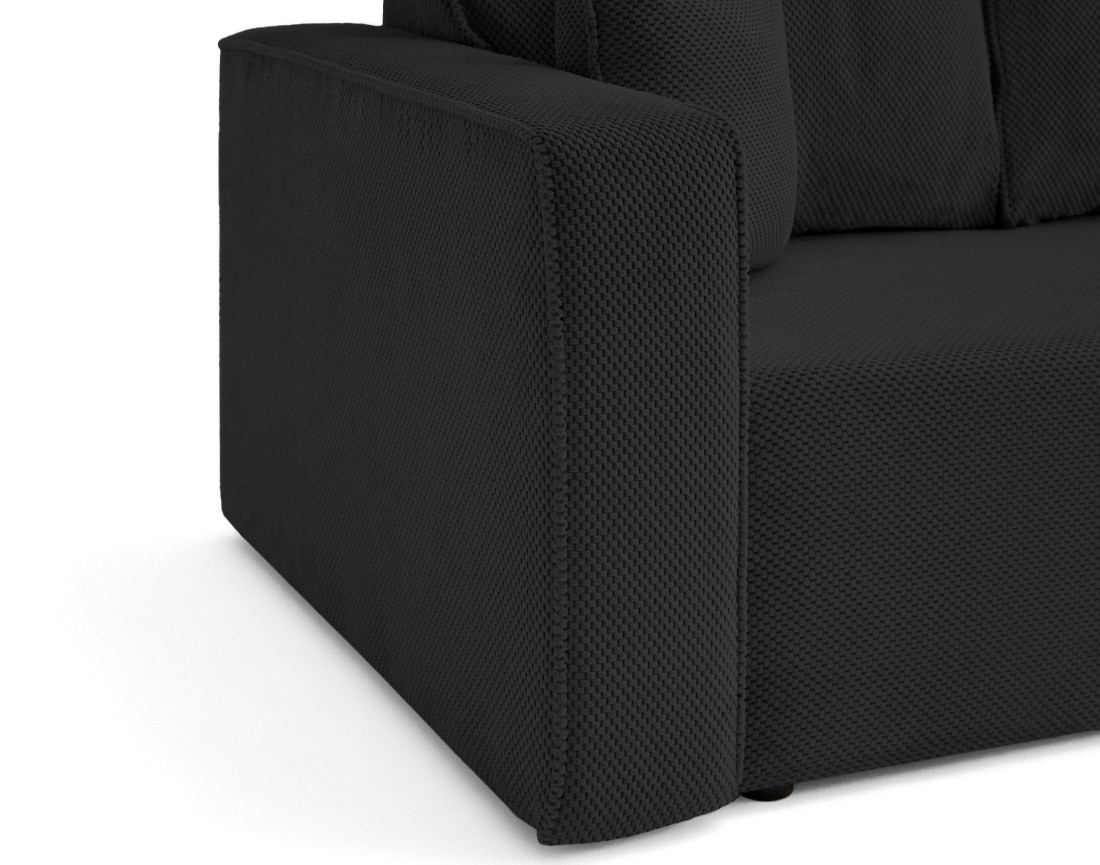 Canapé droit 3 places convertible avec coffre en velours texturé Topaze