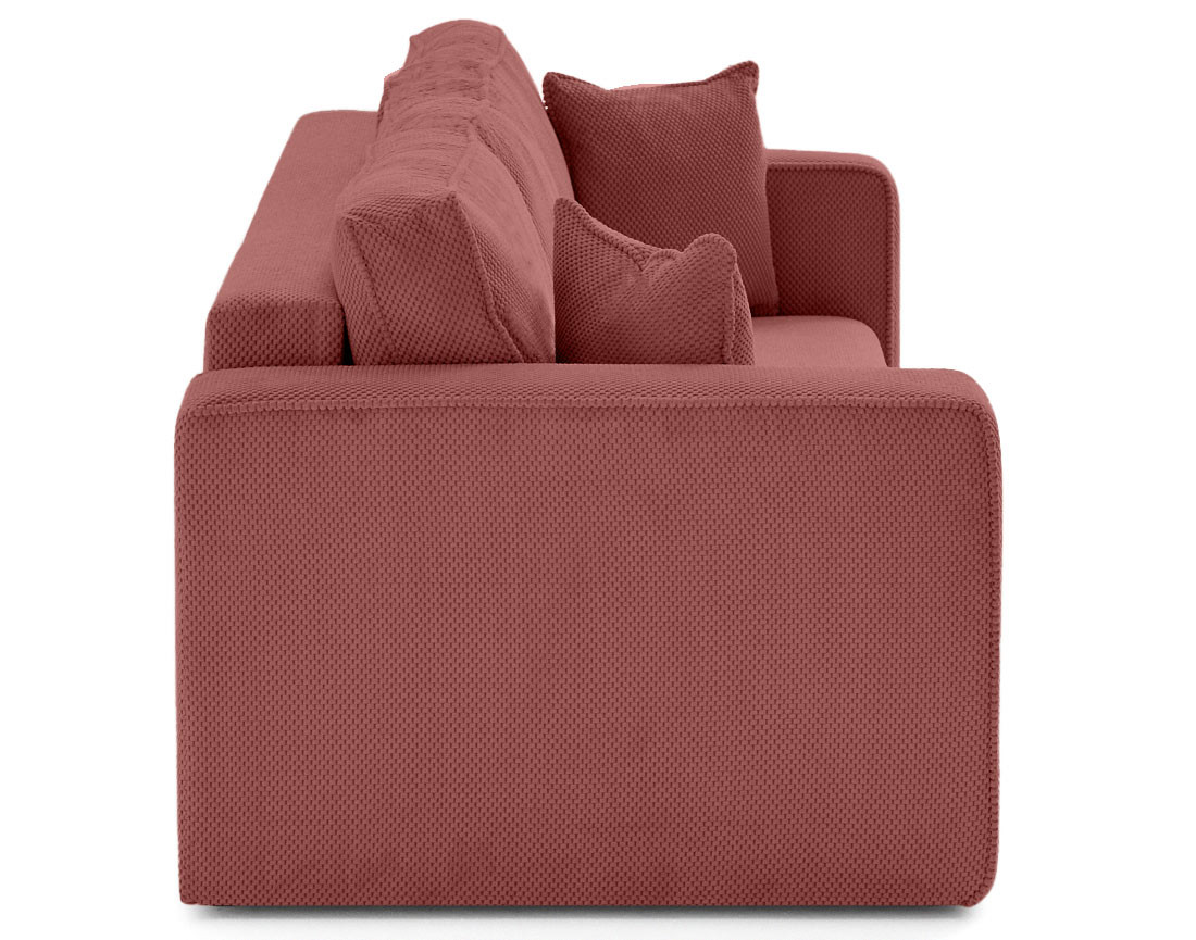 Canapé droit 3 places convertible avec coffre en velours texturé Topaze