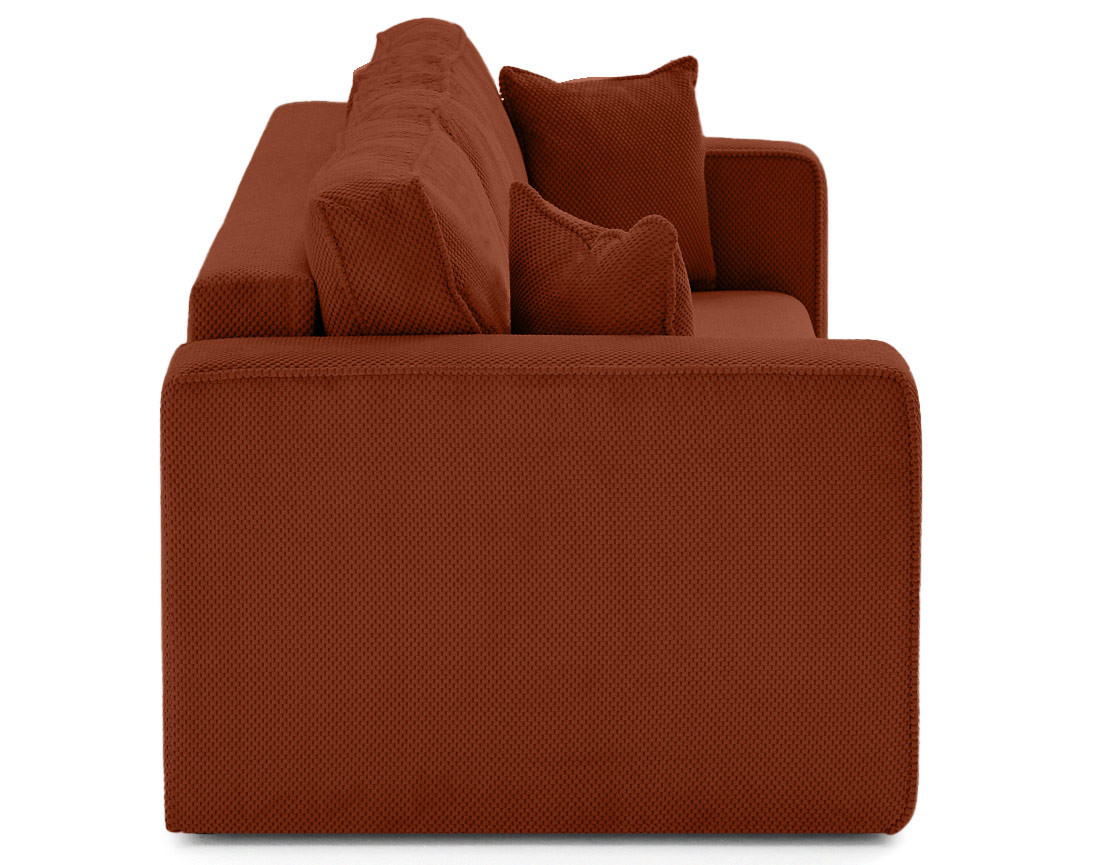 Canapé droit 3 places convertible avec coffre en velours texturé Topaze