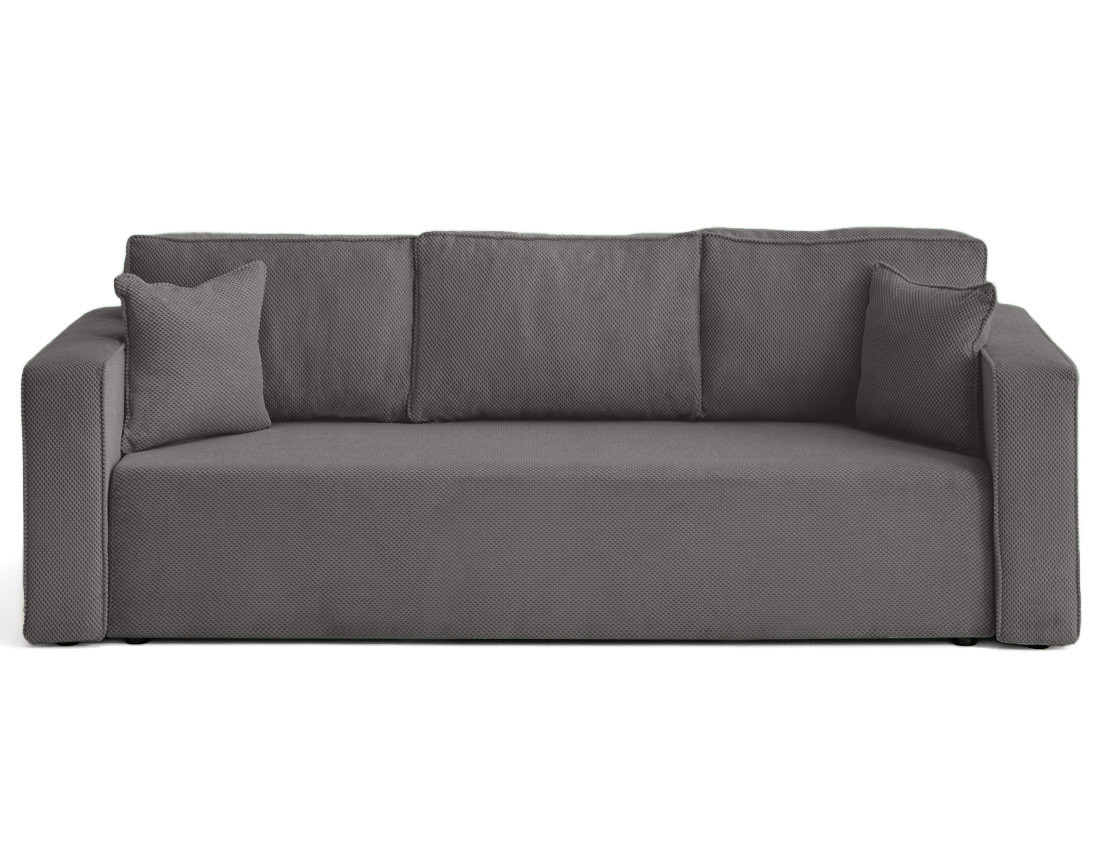 Canapé droit 3 places convertible avec coffre en velours texturé Topaze