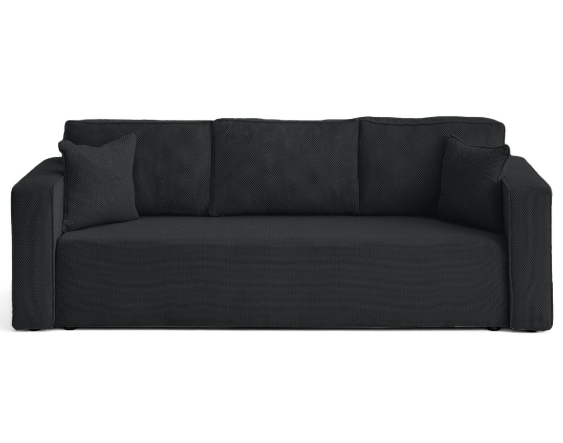 Canapé droit 3 places convertible avec coffre en velours texturé Topaze