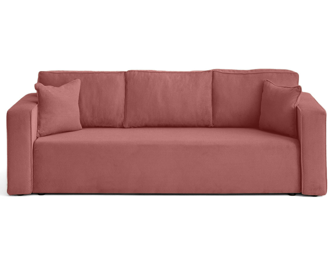 Canapé droit 3 places convertible avec coffre en velours texturé Topaze