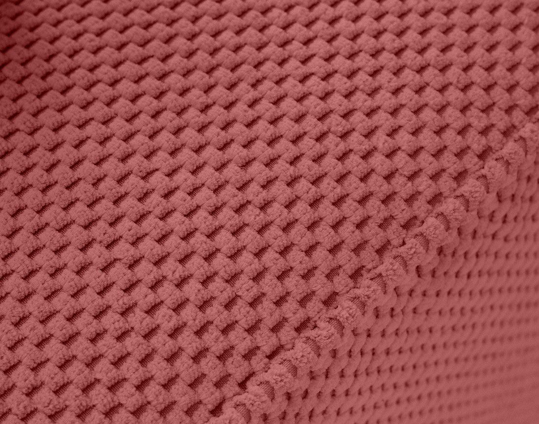 Canapé panoramique en U 7 places convertible avec coffre en velours texturé Topaze