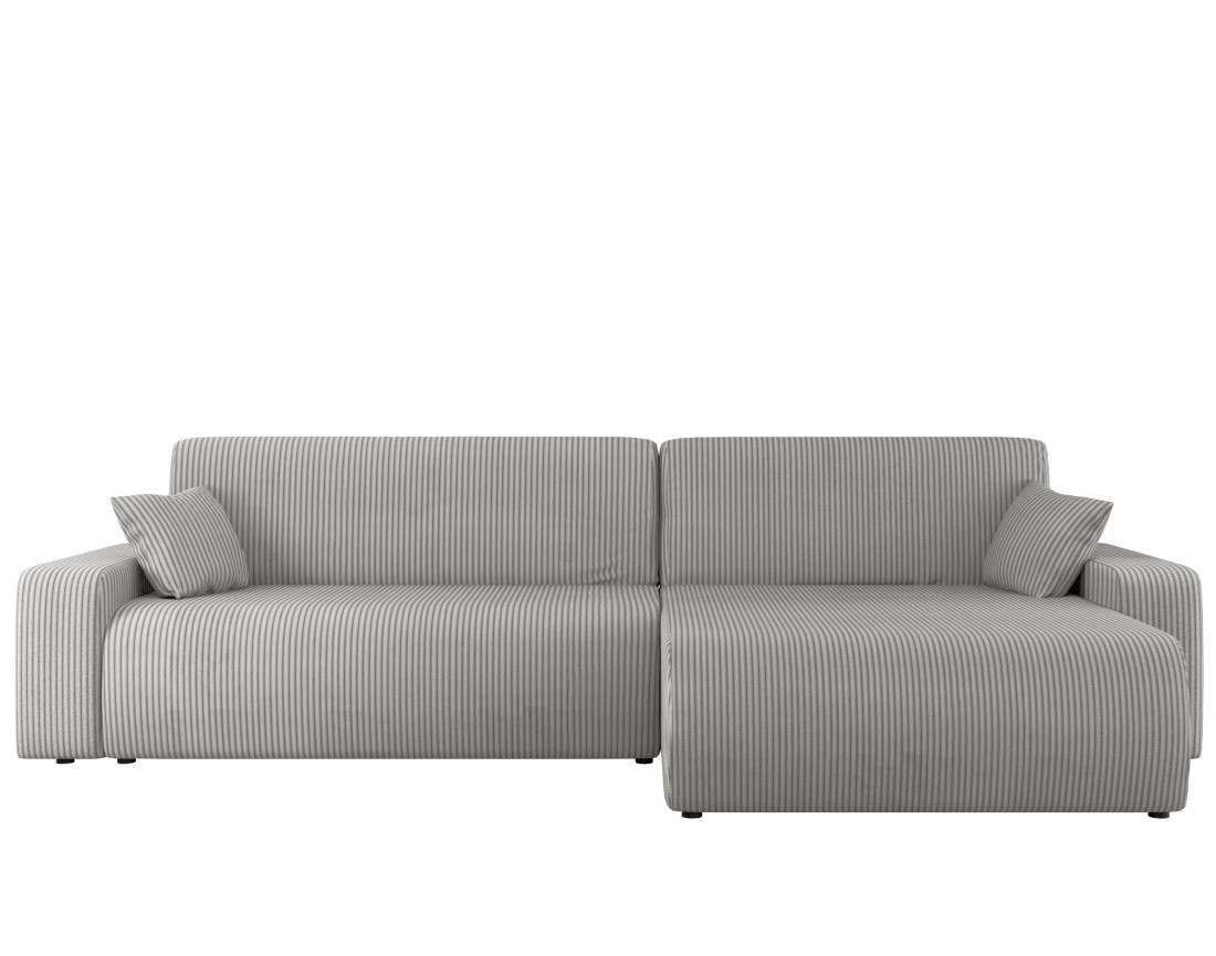 Canapé d'angle réversible 5 places convertible avec coffre en velours côtelé Artemisa