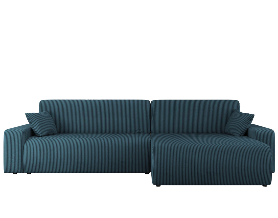 Canapé d'angle réversible 5 places convertible avec coffre en velours côtelé Artemisa