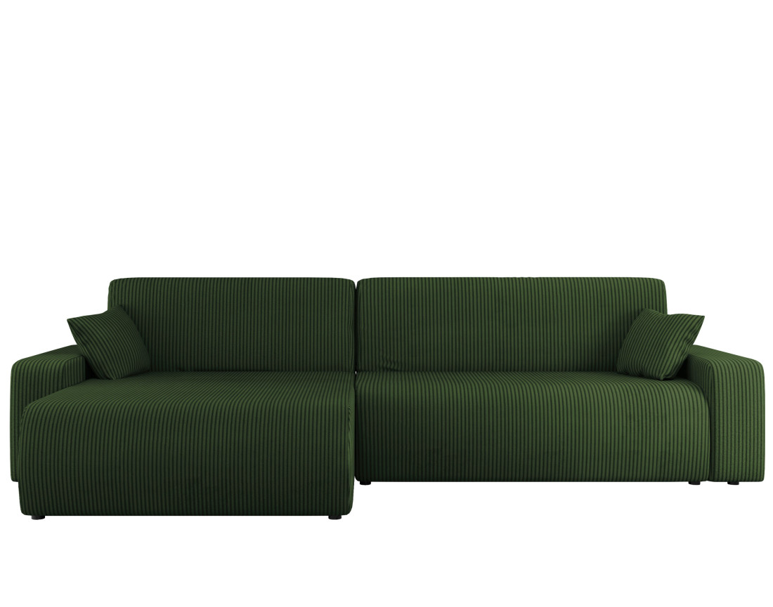 Canapé d'angle réversible 5 places convertible avec coffre en velours côtelé Artemisa