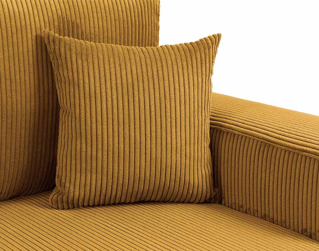 Canapé d'angle réversible 5 places convertible avec coffre en velours côtelé Artemisa