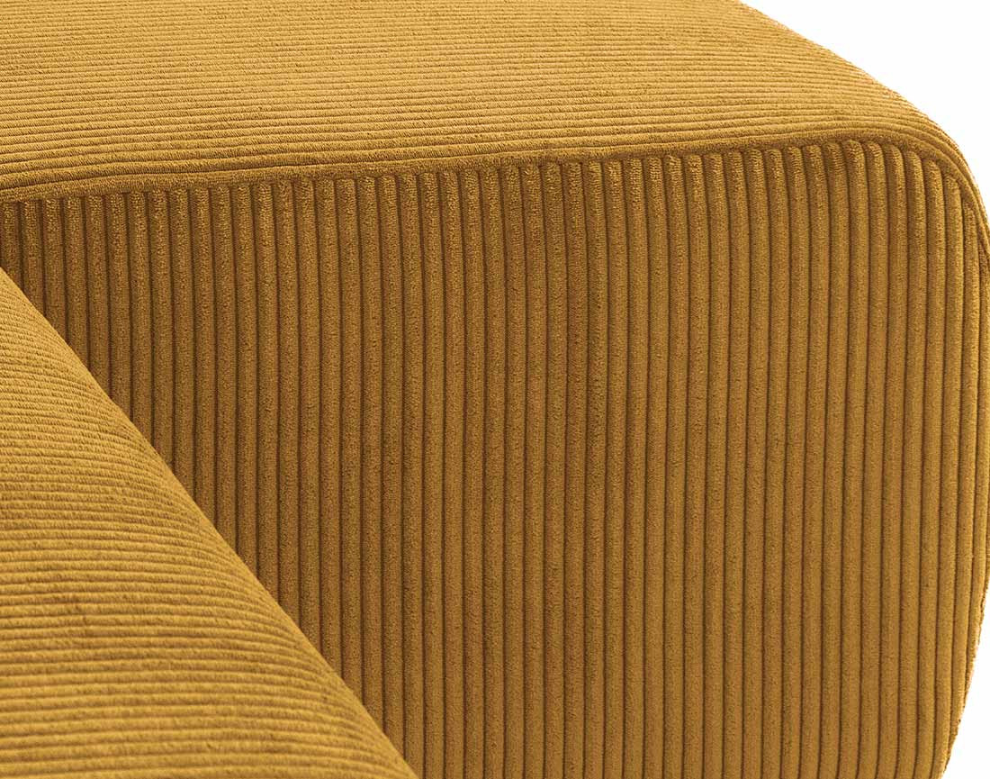 Canapé d'angle réversible 5 places convertible avec coffre en velours côtelé Artemisa