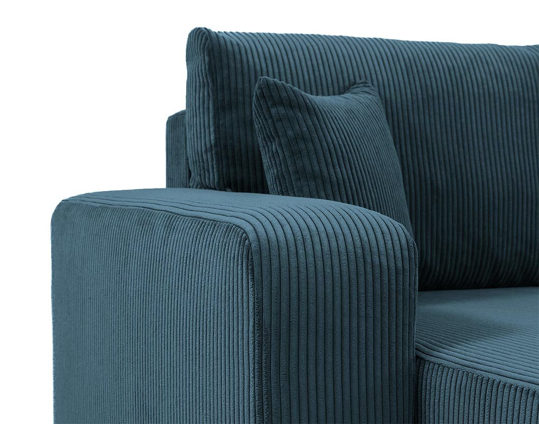 Canapé d'angle réversible 5 places convertible avec coffre en velours côtelé Artemisa