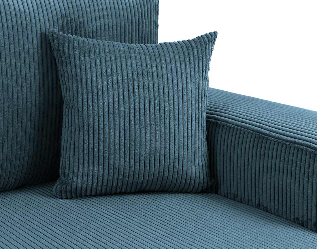 Canapé d'angle réversible 5 places convertible avec coffre en velours côtelé Artemisa