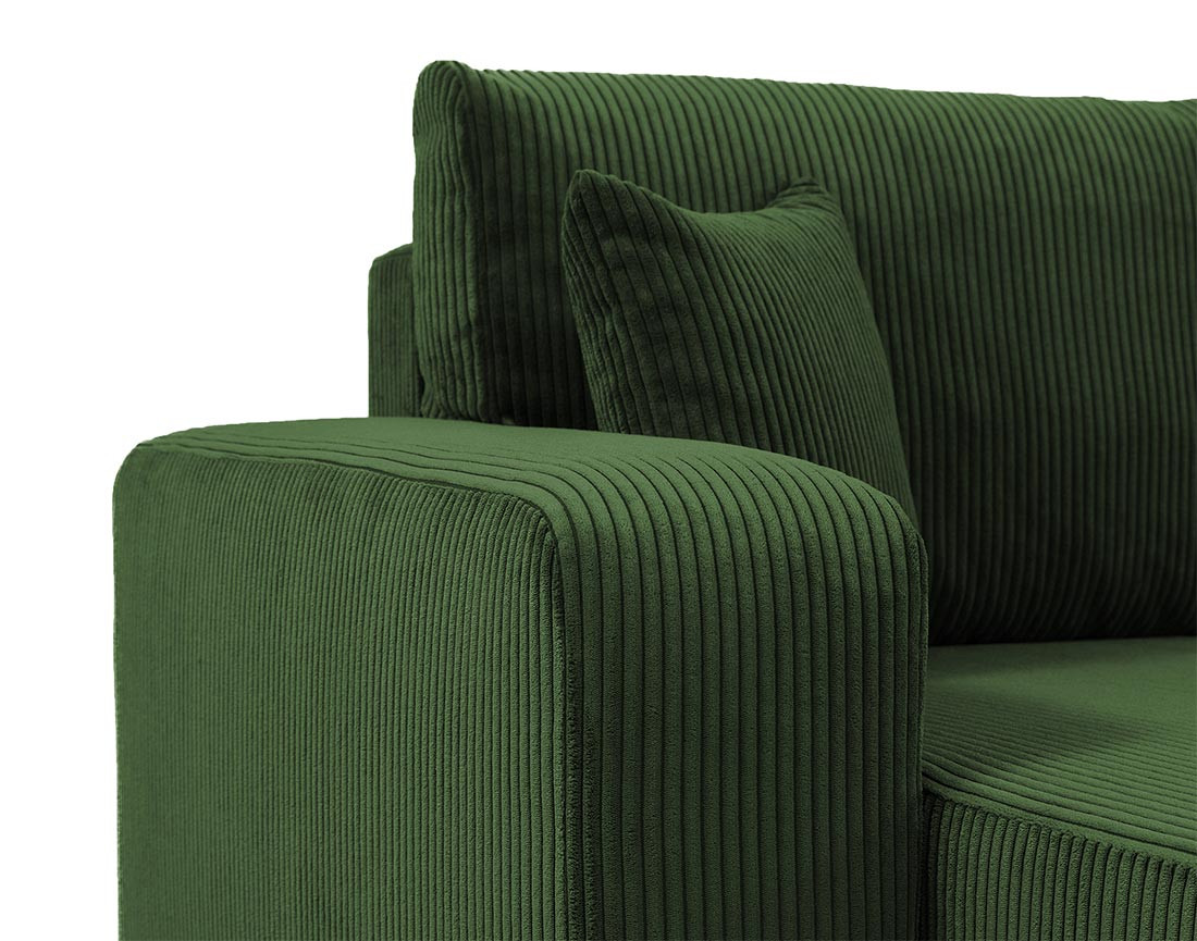 Canapé d'angle réversible 5 places convertible avec coffre en velours côtelé Artemisa