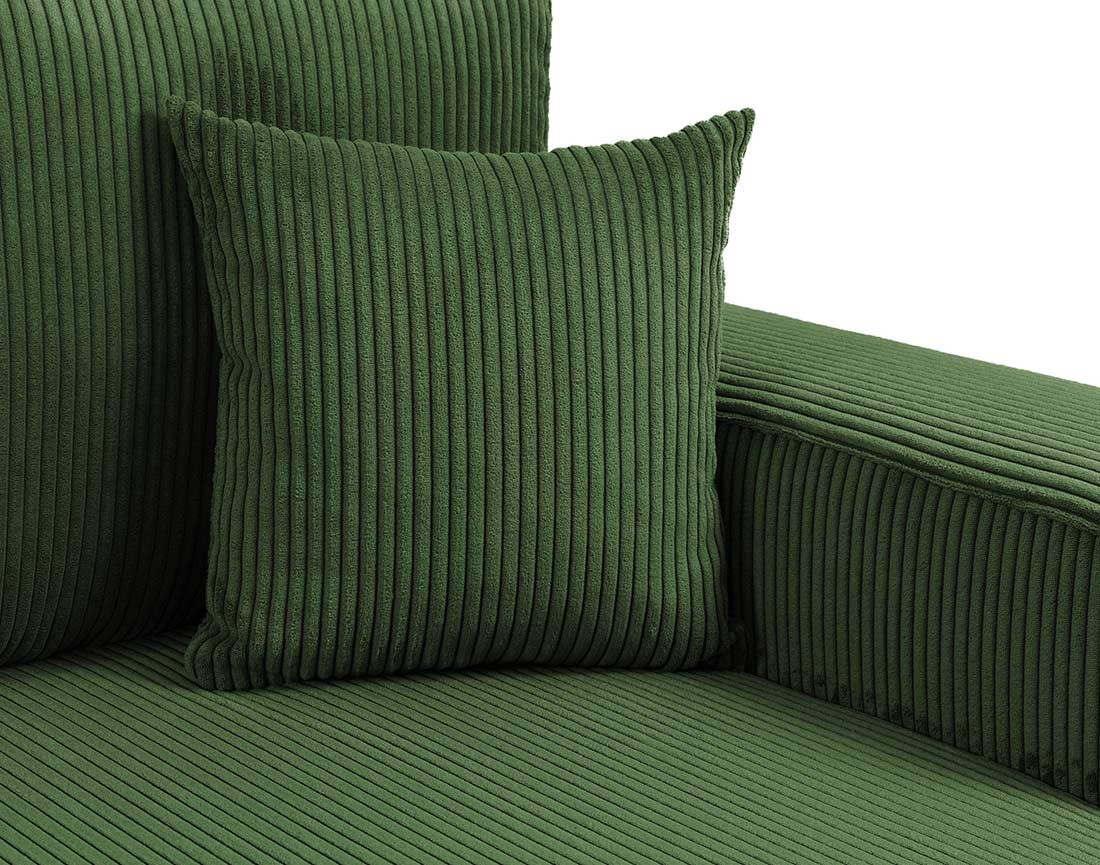 Canapé d'angle réversible 5 places convertible avec coffre en velours côtelé Artemisa