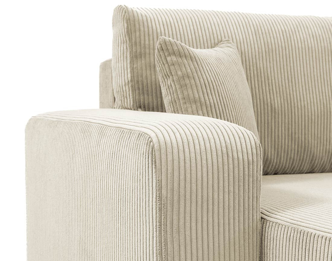 Canapé d'angle réversible 5 places convertible avec coffre en velours côtelé Artemisa