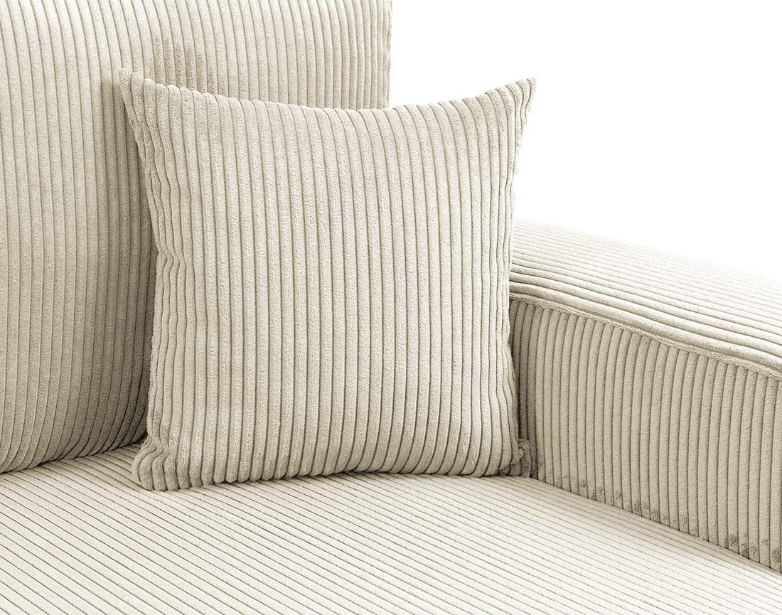 Canapé d'angle réversible 5 places convertible avec coffre en velours côtelé Artemisa