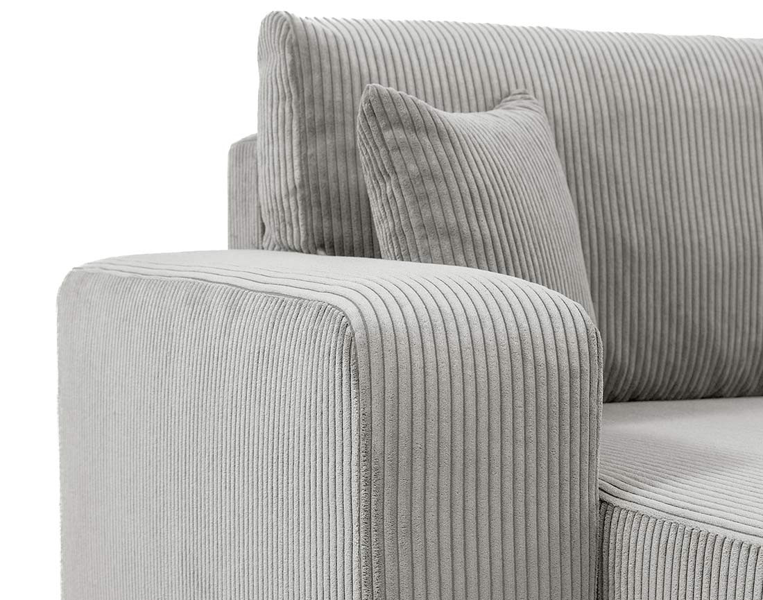 Canapé d'angle réversible 5 places convertible avec coffre en velours côtelé Artemisa