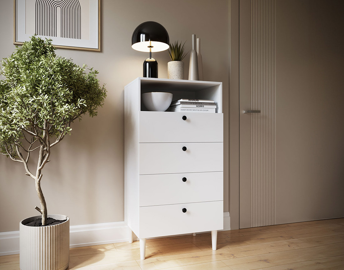 Commode blanc 60x115 cm Gaby