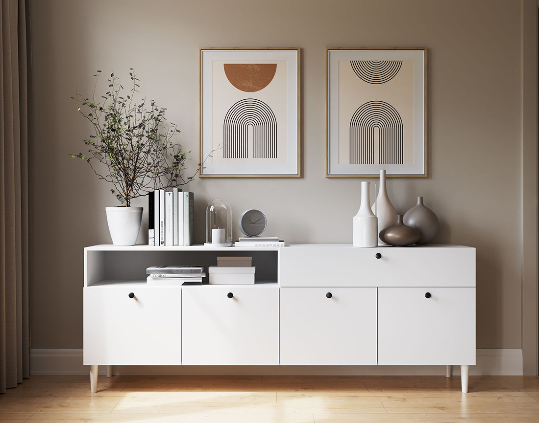 Buffet blanc 200 cm Gaby