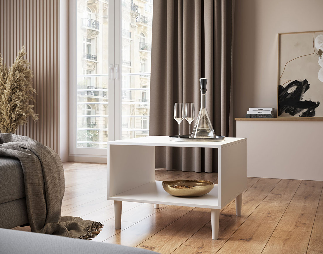 Table basse blanc 60 cm Gaby