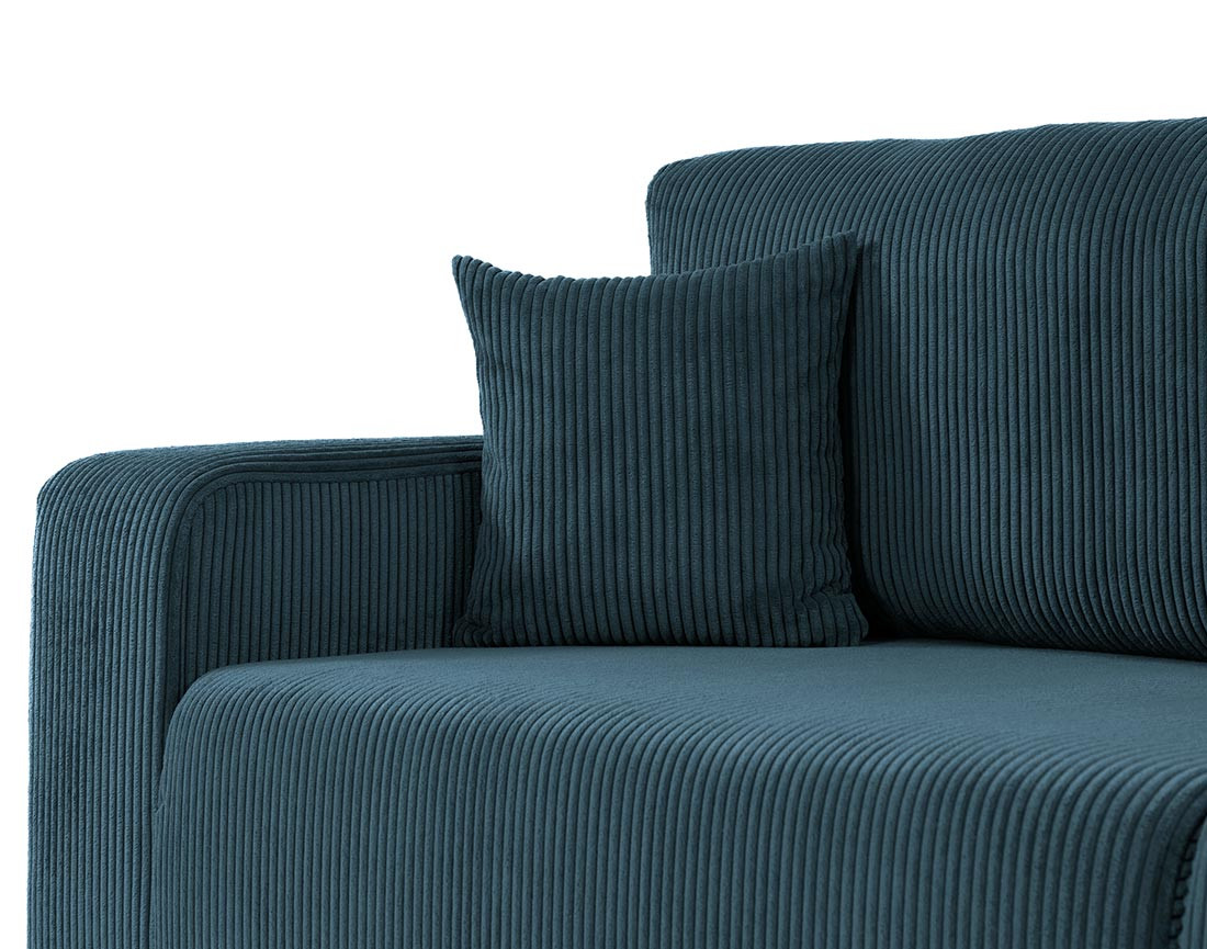 Canapé droit 3 places convertible avec coffre en velours côtelé Artemisa