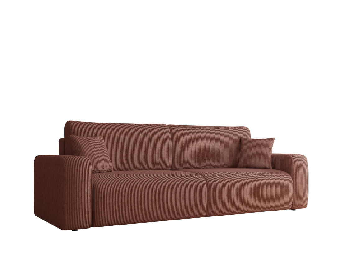 Canapé droit 3 places convertible avec coffre en velours côtelé Artemisa